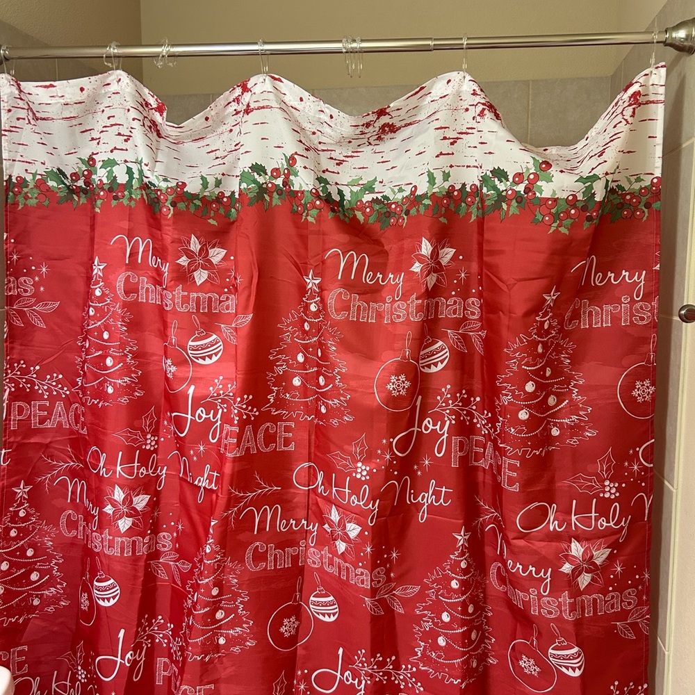Red Christmas Shower Curtain